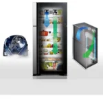 ⁦ثلاجة هيتاشي 3 ابواب أسود زجاج⁩ - الصورة ⁦3⁩