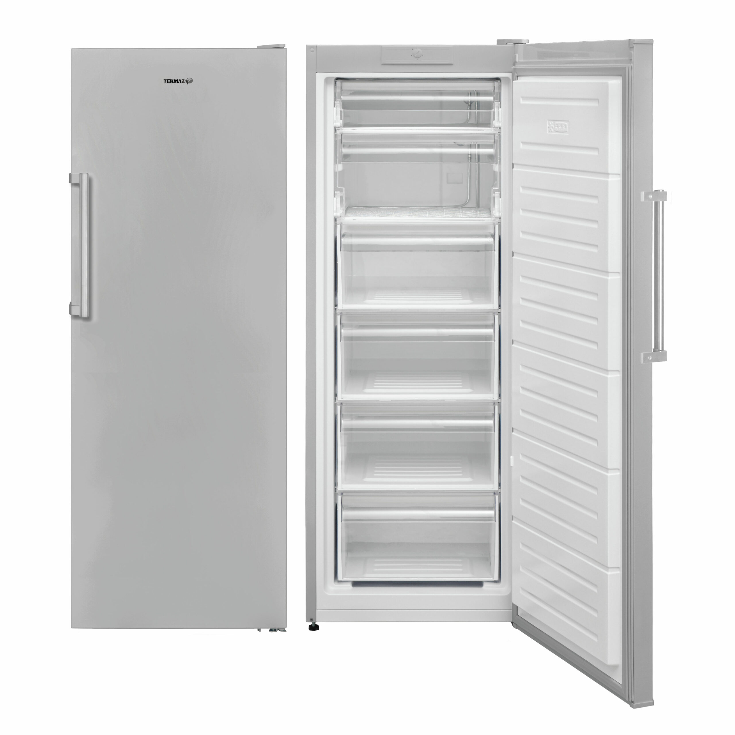 Tekmaz upright freezer, 5 drawers, 182 liters - silver