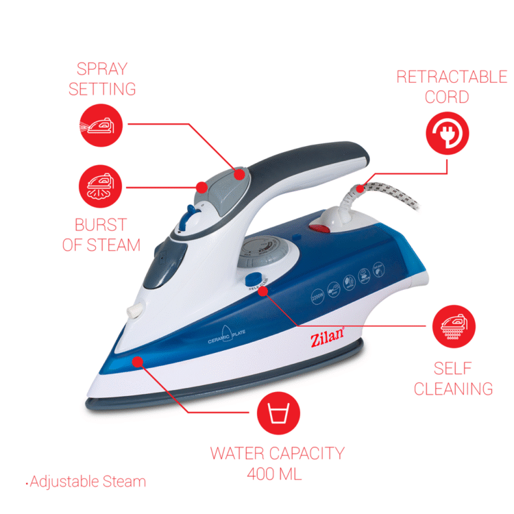 مكوى بخار أزرق زيلان